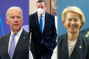 Joe Biden, Mario Draghi, Ursula Von Der Leyen