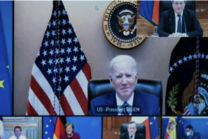 Presidente Biden in videoconferenza con leader europei